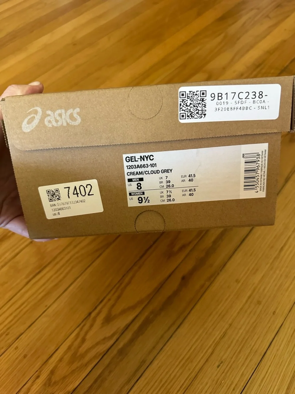 NEW in Box Asics Cream Cloud Grey Gel NYC Men’s 8 Women’s 9 1/2 1203A663-101 NWT